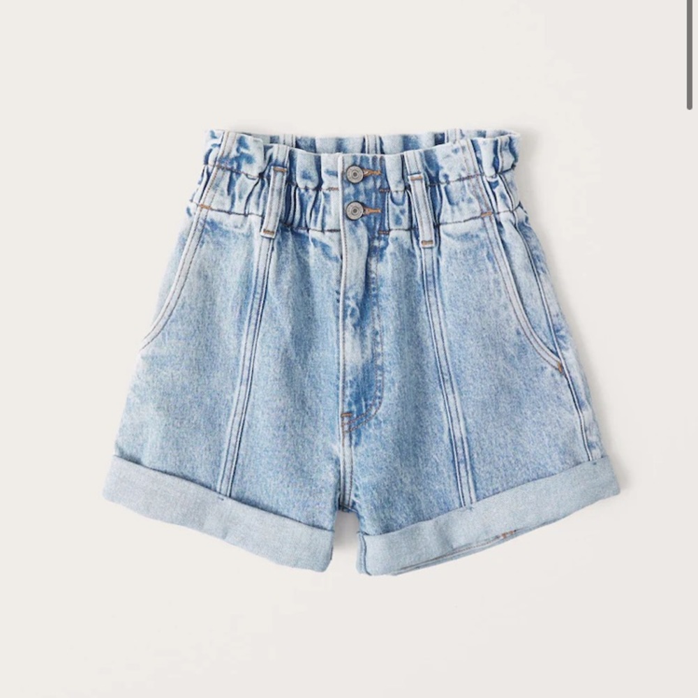 Abercrombie & Fitch Denim Paperbag Shorts